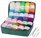 ilauke Häkelgarn 20 Farben * 30g Handstrickgarne Acryl Wolle Zum Stricken, Häkelnwoll und Kunsthandwerk, Wolle zum Häkeln Baumwolle für DIY-Häkelprojekt