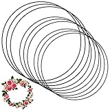 Ticeed 9 Stück Metallringe Drahtringe Deko Ringe Makramee Zubehör Ringe zum Basteln Aufhängen Traumfänger DIY Floral Hoop Wandbehang Handwerk Floristik Hochzeitskranz (20, 25 & 30 cm Schwarz)