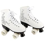 Rollschuhe / Discoroller von FunTomia in verschiedenen Größen 30 - 42 plus 16 Stück Mach1 ABEC-11 Kugellager (42, Weiß)