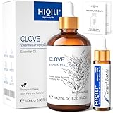 HIQILI Nelkenöl 100ml, 100% Reines Naturreines, Ätherisches Aromatherapie Öl, Duftöle für Aromatherapie,Diffusor, Luftbefeuchter,Hautpflege, Entspannen,Home,DIY