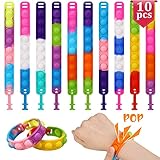 Pop Bubble Fidget Armband - 10 Stück Simple Dimple Toy, Anti-Stress Spielzeug, Zappelspielzeug Set für Kinder und Erwachsene