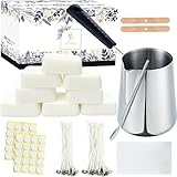 Kerzen Selber Machen Set,DIY Kerzenherstellung Kit für Erwachsene Anfänger Kinder mit 480g Sojawachs für Kerzen,Schmelztiegel Wachs,Zauberpapier,Kerzendocht,DIY Sojawachs Kerzen Kit