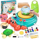 Lehoo Castle Töpferscheibe für Kinder, komplettes Töpfer- und Bastelset für Kinder von 8 bis 12 Jahren mit Lufttrocknendem Ton und Malset, Kunstzubehör als Geschenk für Kinder ab 6 Jahren