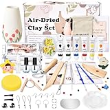 Herenear Töpferset für Zuhause, Lufttrocknendes Ton-Töpfer-Set für Anfänger, Ton Lufttrocknend in Weiß, Keramik Set für Erwachsene und Kinder, Töpfern, Kreative DIY Geschenke