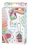 Pixel P20131 Mosaik Medaillon Mädchen, Schlüssel-Anhänger für Kinder zum Selbstgestalten, kinderleichtes Stecksystem, ohne Bügeln u. Kleben, Steinchen aus Biokunststoff