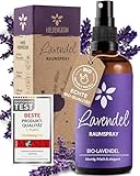 Heldengrün® Lavendelspray Gute Nacht [Bio-LAVENDELÖL] Dermatologisch getestet - Lavendelspray für Kopfkissen - Blumig & frisch - Lavendel Kissenspray & Raumspray