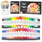 Shuttle Art 48 teiliges Wasserfarben Set, 36 Aquarellfarben in Tuben, je 12ml, flüssige Wasserfarben mit 10 Pinseln, Aquarellblock, Palette, Wasserfarben für Kinder, Erwachsene, Anfänger und Künstler