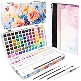 TBC Aquarellfarben Set 100 Farben in Tragbarer Box, Inklusive 36 Metallic- und 7 Fluoreszenzfarben, Wasserfarben mit Aquarellpapier, pinsel und andere Zeichnung Werkzeuge für Künstler und Hobbymaler