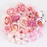 BOFUNX 20 Stücke Kunstblumen Blumenköpfe Künstliche Blumen Mini Blütenköpfe für Hochzeit Home Basteln Scrapbooking Deko
