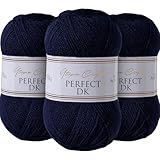 Utopia Crafts DK Double Knitting Yarn 3x 100g (Navy Blue)