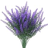 UESDU Kunstblumen Lavendel wie echt, 5 Stück Künstliche Lavendel Kunstblumen Deko Pflanzen Lila Fake Blumen Blumenstrauß Lavendels für Zuhause Garten Party Valentinstag Muttertag Hochzeit Dekoration
