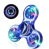 SCIONE Fidget Spinner,Leuchtende Fidget Toys für Kinder LED Kristall Fidget Finger Toy Hand Fidget Spinner Spielzeug (Blau)
