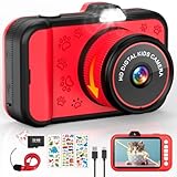 Kinderkamera, 3,5' Großes Display Kinder Kamera mit 360°Rotierendes Zoomobjektiv |Selfies|LED-Blitz |1080P Digitalkamera Fotoapparat Kinder mit 32G Karte |Spielzeug Geschenke für Kinder 3-12