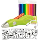 JOLLY Airbrush Fun, Farben sprühen für Kinder, Airbrush, Ungiftige Farben, 20-teiliges Set, Grün