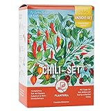 Plantura Chili-Anzuchtset, 5 Chili-Sorten, komplettes Set mit Mini-Gewächshaus, Geschenkidee