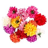 Ideen mit Herz Deko-Blüten, Kunstblumen, Blüten-Köpfe, Verschiedene Sorten, ca. Ø 4-5 cm (Dahlie - bunt - 14 Stück)