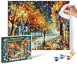 Schipper 609240910 Malen nach Zahlen – Spaziergang im Herbst - Bilder malen für Erwachsene, inklusive Pinsel und Acrylfarben, 24 x 30 cm