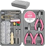 Hi-Spec 17-tlg. Schmuckherstellungsset mit 600 Zubehörteilen – Inkl. Präzisionszangen, Draht & Perlen für DIY Armbänder, Halsketten, Ohrringe