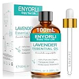 ENYORLI Ätherisches Lavendelöl 100mL Lavendelöl 100% Rein & Unverdünnt, Ideal für Aromatherapie Diffuser Massage Hautpflege, Beruhigend Entspannend Fördert Schlaf Bäder und Kerzen DIY