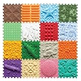 ORTO Nature 16-teiliges Sensorik-Puzzle-Matten-Set – Orthopädische Massagematte für Kinder, Erwachsene & autistische Kinder, Sensorik-Spielzeug, Sinnesmatten, Strukturmatten (Joyful Land)