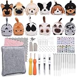 ZUSUZU Nadelfilz Set,Filzwolle Nadelfilzen Set,Nadelfilzset für Anfänger,Nadelfilzmatte und DIY-Tierherstellung Nadelfilzwerkzeugen mit Filzanleitung,Filzwerkzeugen für Geburtstagsgeschenk