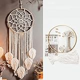 Makramee Traumfänger Set,Makramee Garn Baumwollgarn Makramee Schnur zum Basteln,Makramee Zubehör Set für DIY Handwerk Macrame Dekoration Wandteppich Wandbehänge Pflanzenbügel Traumfänger,Traumfänger