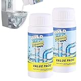 Vollstern Abflussreiniger, Vollstern Rohrreiniger, Hochwirksamer Rohrreiniger mit Aktivschaum für Küche, Bad, Toilette & Balkon (2 stück(220g))