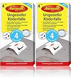 Aeroxon Ungeziefer Falle 8 Stück – zuverlässiges fangen von silberfische und Ungeziefer zur Befallsermittlung – Schabenfalle, Silberfischfalle, Insektenfalle und anderem Ungeziefer