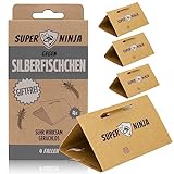 Super Ninja Silberfischchenfalle (4 St.) - Nicht Giftig, Geruchlos und Nachhaltig - Sehr Effektiv und mit Perfekter Anziehungskraft - Wirksam für bis zu 3 Monate