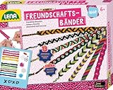 Lena 42689 - Bastelset Freundschaftsbänder knüpfen groß, Komplettset mit 13 farbigen Knüpfgarnen und Fädelperlen, Knüpfset für Kinder ab 6 Jahre, Set mit Anleitung zum Flechten von Schmuckbändern