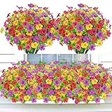 YSUVIN 6 Bünde Künstliche Blumen, Kunstblumen Wie Echt, Kunstblumen FrüHling, Künstliche Balkonpflanzen, Plastik Blumen Dekoration für Innen Outdoor AußEn Balkon Garden