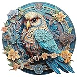 Blumuze Holzpuzzle Erwachsene 263 Stück,Weise Eule Holz Puzzle, Holzpuzzle Einzigartige Tierform Puzzleteile,Puzzle aus Tierteilen, Puzzle Holz Erwachsene mit Geschenkbox aus Holz(M-29.6 * 28.8 cm)