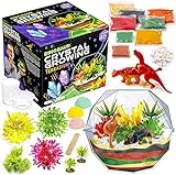 Original Stationery Grow Your Own Crystal Dinosaur Terrarium Kit, Alles-in-Einem Kristall-Zucht Set mit 2 Dino-Figuren und Samen zum Züchten von 3 Kristallen für Kinder, Kreative Geschenke