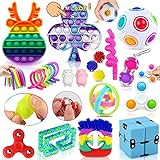 Yetech 26 Stück Fidget Toy,Fidget Pack für Kinder Erwachsene, lindert Stress und Angst Zappelspielzeug mit Zauberring Push-Blase für Geburtstagsfeier Kindertagsgeschenk