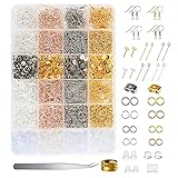 RANJIMA Ohrringe Selber Machen Set, 3600 Stück Schmuck Selber Machen set Schmuckherstellung Reparatur von Ohrringen Armband Halskette DIY Anfänger jewelry Making Kit für Erwachsene Halskette Armband