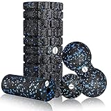 Faszienrolle Faszienrollen Set Bestehend aus 3D-Textur-Massage Faszienrolle Wirbelsäule/Mini-Faszienrolle Faszienball Blackroll Foam Roller für Yoga Bindegewebsstoffwechsel Muskelmassage mit Poster