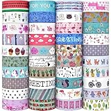 Forwaarss 40 Rollen Washi Abdeckband-Set, dekoratives Klebeband zum Basteln, verschönern Bullet Journals, Planer mehrfarbig