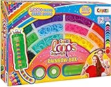Craze Loops Rainbow Box | Regenbogen Loom Bänder Set mit 1000 Gummibänder zum Basteln - Halsketten, Ringe und Armbänder selber Machen