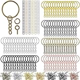 450Stk Schlüsselring mit Kette Schlusselanhang Set Schlüsselring Anhänger Basteln für Schlüssel Handwerk DIY, Schmuckherstellung