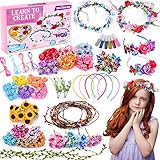 Tacobear Blumenkranz Bastelset Kinder DIY Haarkranz Blumen Haarreif Armband Blumengirlande Haarschmuck Selber Machen Mitgebsel Kindergeburtstag Basteln Geschenk für Mädchen 4 5 6 7 8 9 10 Jahre
