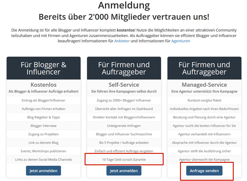 Bloggerheldung-Registrierung