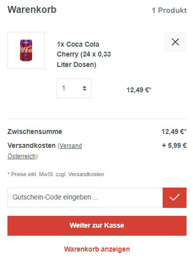 Cherry-Coke-Bestellung